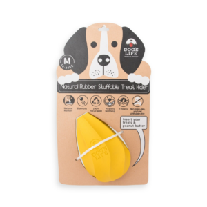 Dog's Life Natural Rubber Stuffable Dog Toy Yellow
