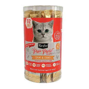 Kit Cat Purr Puree+ Skin & Coat Tuna/Chick Mixed Pack 32 Sachets