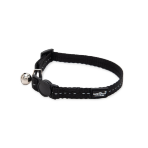 Reflective Supersoft Webbing Cat Collar - Black