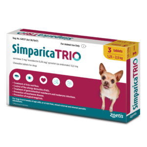 Simparica 1.25kg - 2.5kg x Trio Pack Gold