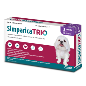 Simparica 2.6kg - 5kg x 3Trio Pack purple